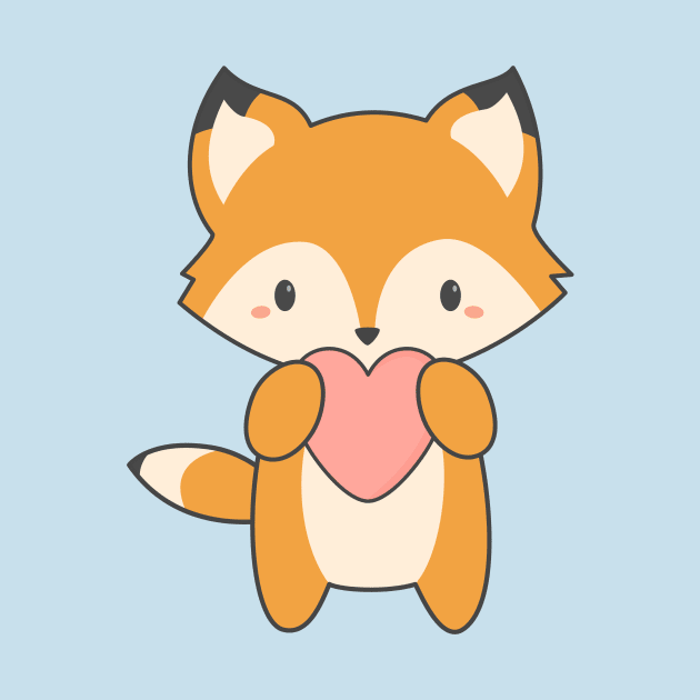 Kawaii Cute Red Fox T-Shirt by happinessinatee