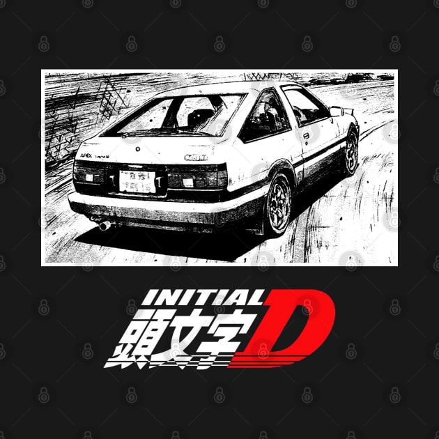 Black and White Manga Art Initial D v2 by DeathAnarchy