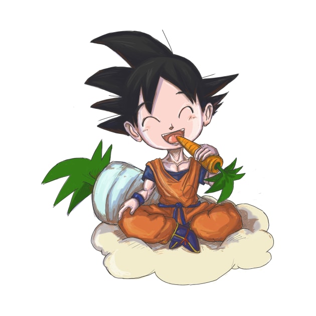 Goku Eating a Carrot by Kornichon