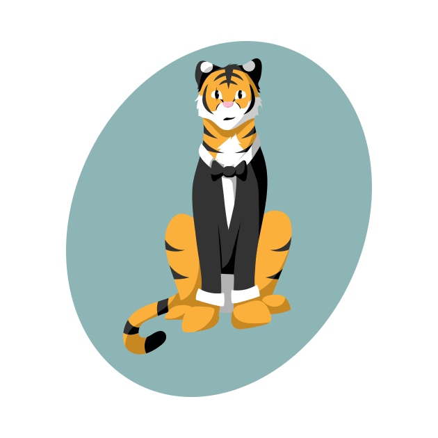 Tiger in a tuxedo by Wolfano