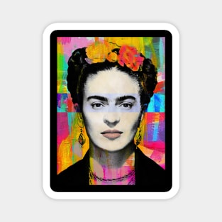 Frida Kahlo Colorful Pop Art Portrait Magnet