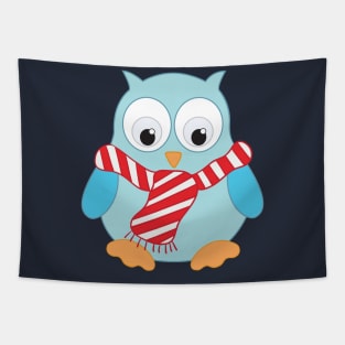 Cute Blue Owl Tapestry