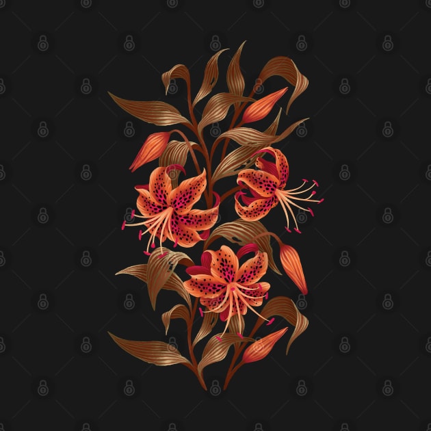 Tiger Lily - Orange Black by andreaalice