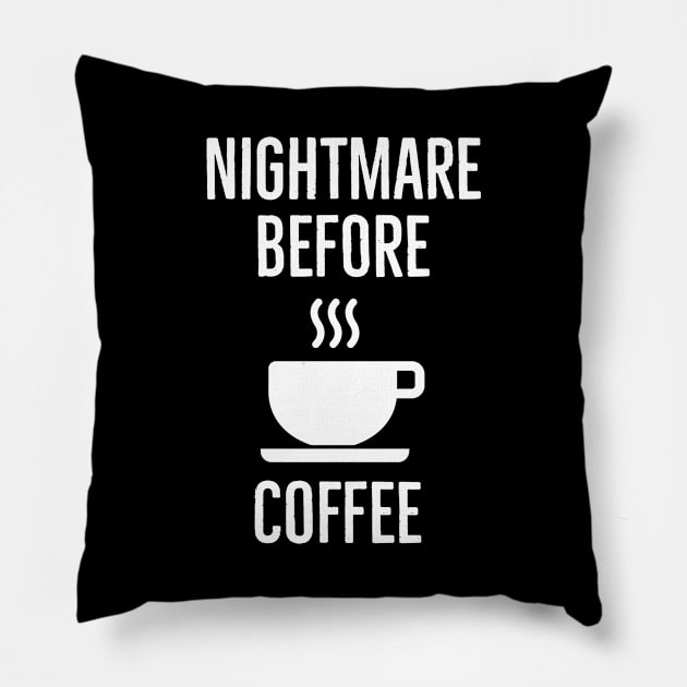 Nightmare Before Coffee Pillow by evokearo