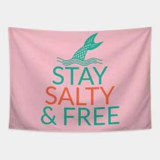 Mermaid Stay Salty & Free Ocean Beach Lover Tapestry