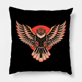 graceful owl tattoo Pillow