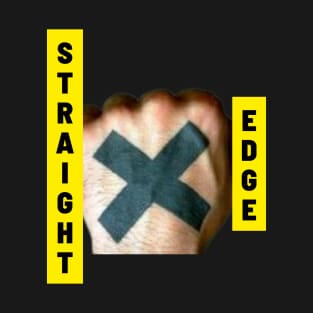 Straight Edge Xed Up Hand hardcore - yellow text T-Shirt