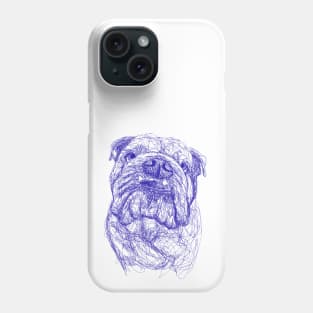 Bulldog dog scribble art Phone Case