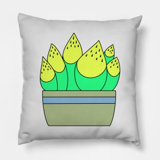 Cute Cactus Design #70: Yellow Top Succulents Pillow