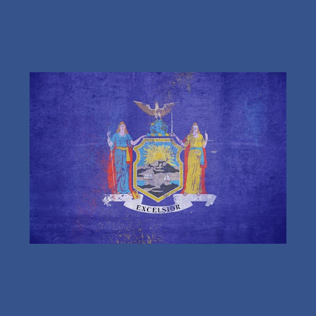 Artistic Distressed Flag of New York by She Gets Creative