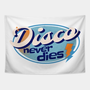 DISCO - Never Dies Retro (Orange/light blue) Tapestry