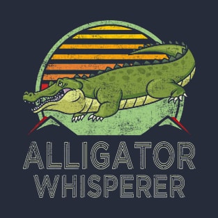 Aligator Whisperer Retro Vintage Distressed Crocodile Lover Design T-Shirt