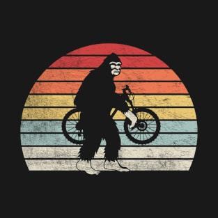 Funny Monkey with a Bike Vintage Bicycle Cyclist Gift Bicycle Lover Gift T-Shirt