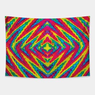 Dimond Pattern Rainbow Tie Dye Tapestry