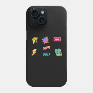 Retro 90s Neon Sticker Sheet (7pcs) Phone Case