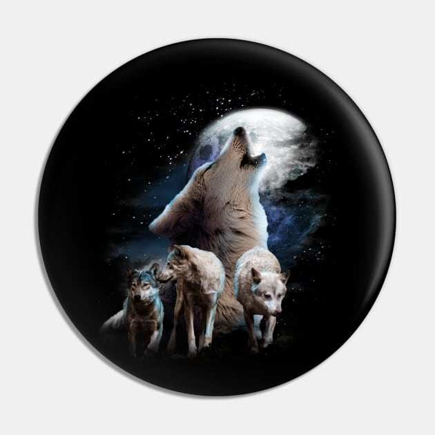 Space Wolves Cosmic Snow Wolf Howling At Moon Pin by Random Galaxy