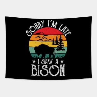 Sorry I'm late, I saw a bison Tapestry