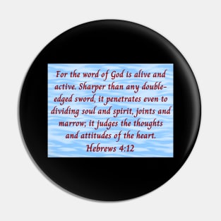 Bible Verse Hebrews 4:12 Pin