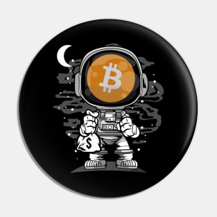 Astronaut BitCoin BTC To The Moon Crypto Token Cryptocurrency Wallet Birthday Gift For Men Women Kids Pin