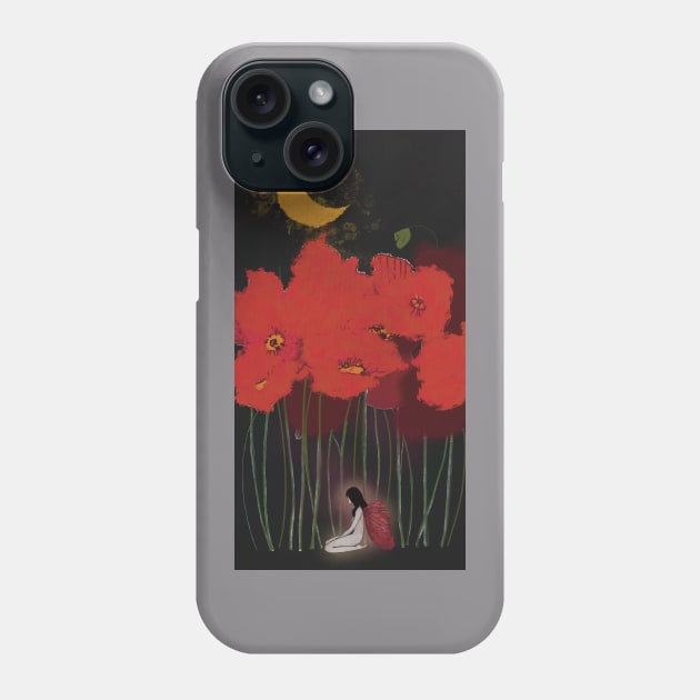 Poppies and the Butterfly Phone Case by TatianaBS