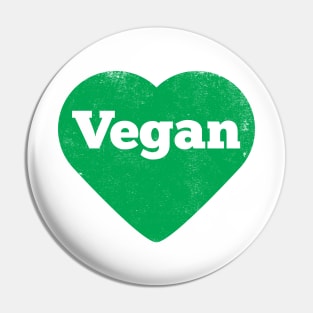 Vegan Heart - Distressed Pin