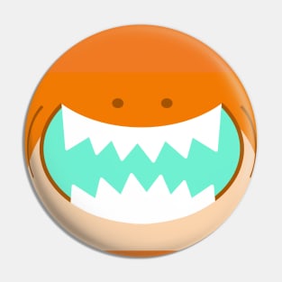 Radioactive Orange Shark Pin