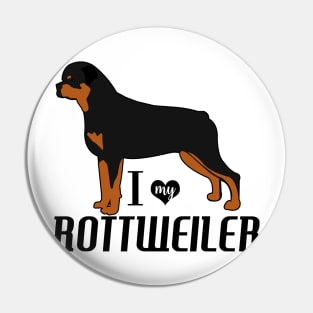 ROTTIE Rottweiler Dog Breed Pattern in Blue Pin