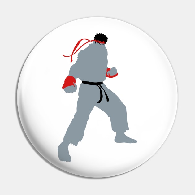 Ryu Fighter Stance Silhouette Pin by AnotherOne