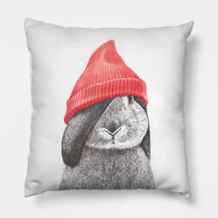 Rabbit in a red hat Pillow