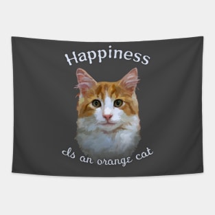 Happiness is an Orange Cat - cute ginger kitten, retro design Tapestry