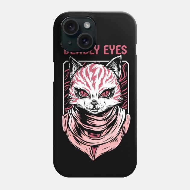 Deadly cat eyes , Horror cats eyes Phone Case by TeeZona