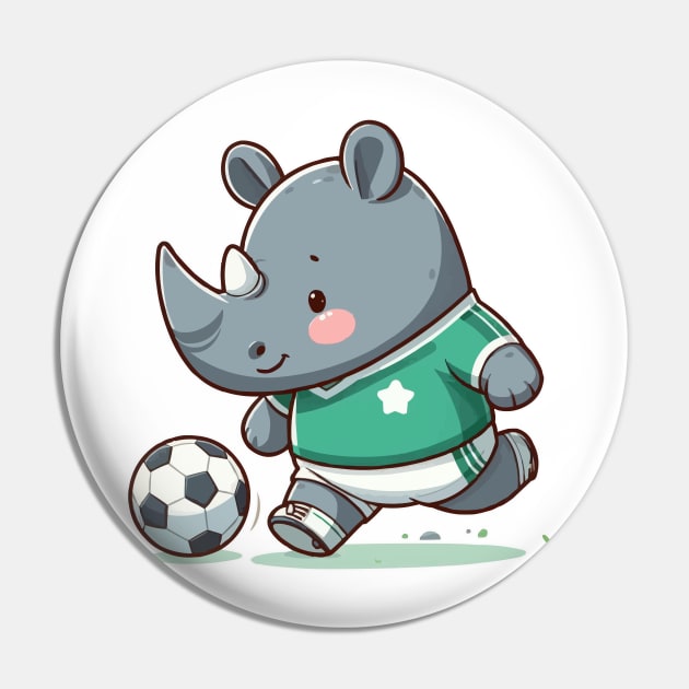 Rhino as Soccer player at Soccer Pin by fikriamrullah