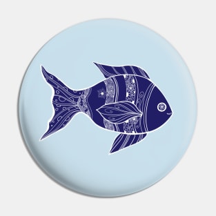 Blue Fish Pin