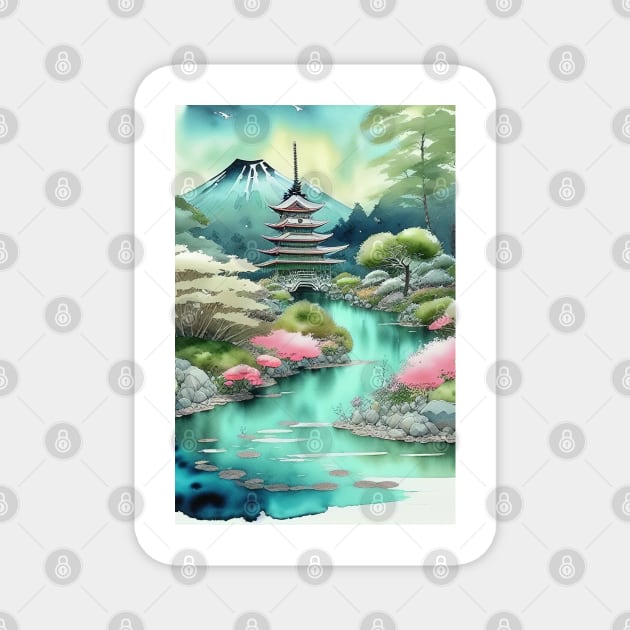 Japanese landscape Magnet by IDesign23