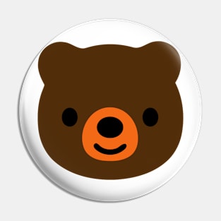 Brown Bear Face Emoticon Pin