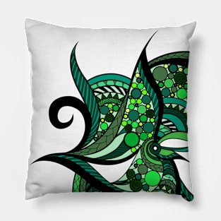 Green Doodle Pillow