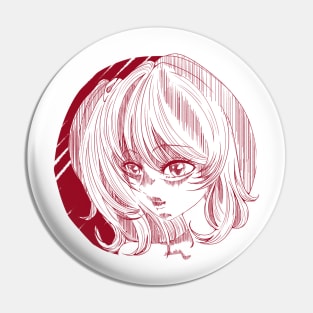 Anime Girl Yandere - Blood Red Pin