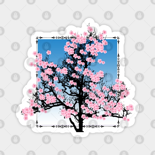 Cherry blossoms in blue Magnet by Sinmara