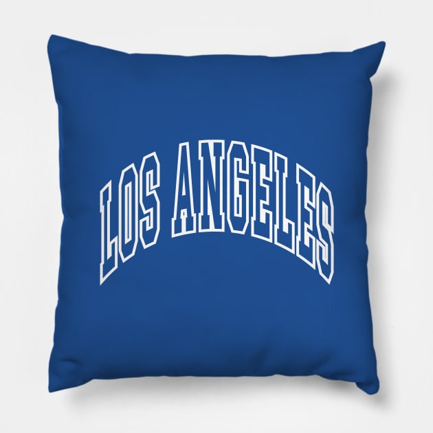 Los Angeles - Block Arch - Blue/White Pillow by KFig21