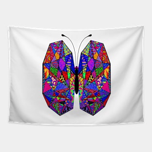 Geometric Butterfly Tangle with Transparent Background Tapestry