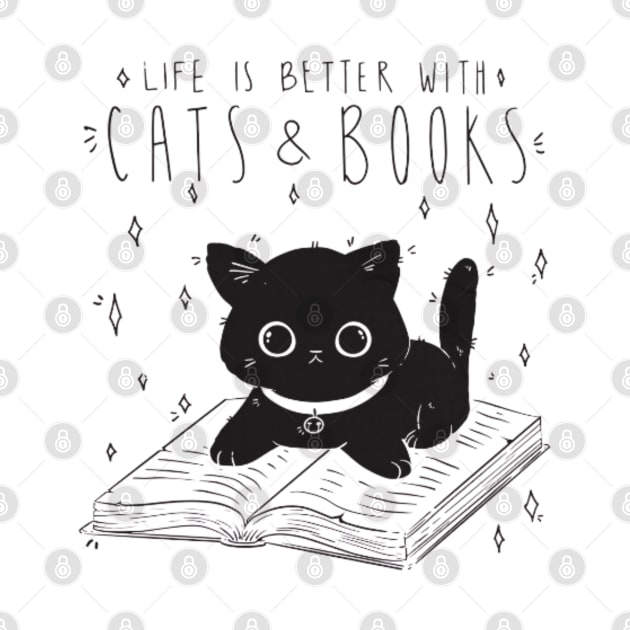 Life is better with cats and books by Digital-Zoo