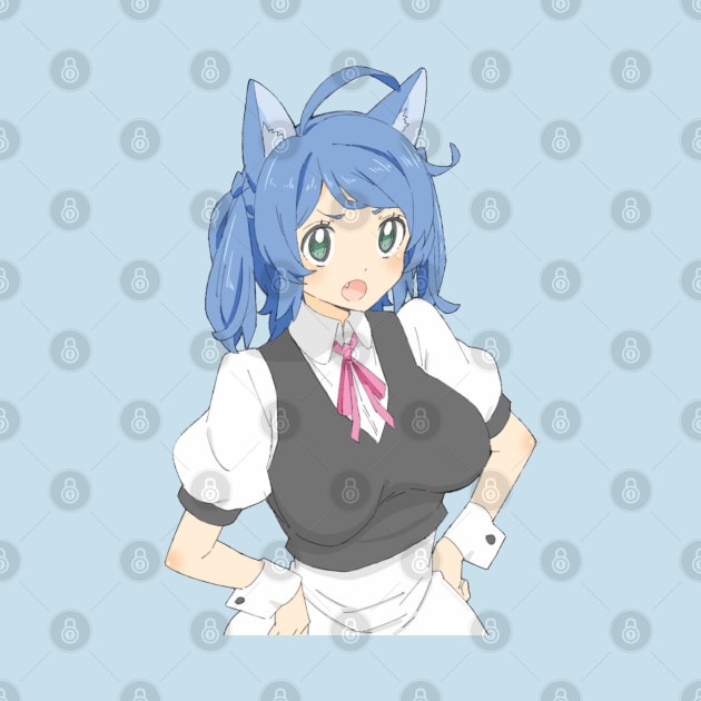 Blue Nekomimi Maid Waifu by sadpanda