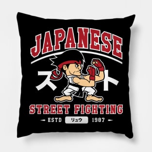 Japanese Street Fighting - Retro Video Game - College Pillow