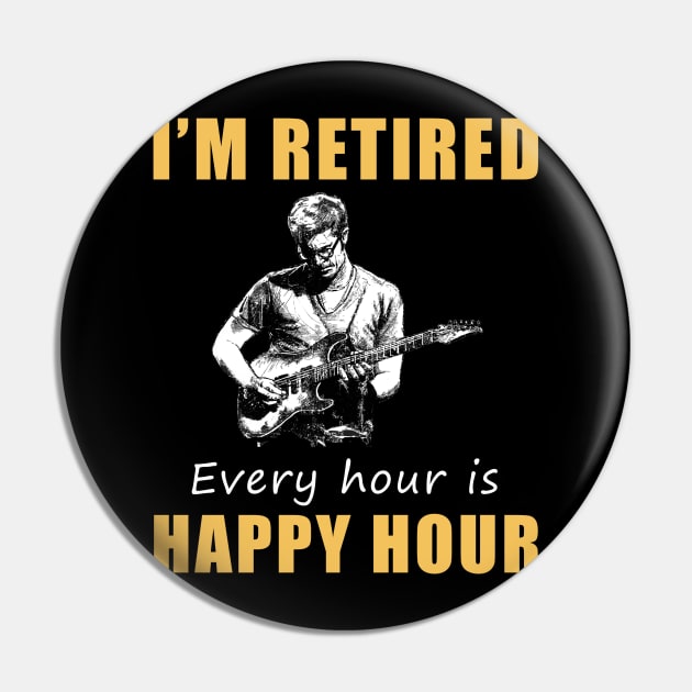 Strumming into Retirement Bliss! Guitar Tee Shirt Hoodie - I'm Retired, Every Hour is Happy Hour! Pin by MKGift