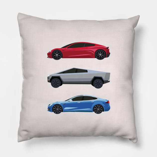 Minimalist Teslas 01 Pillow by Vertei