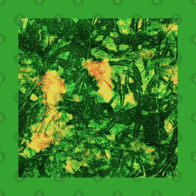 Bleach art green abstract leaves by FLOWING COLORS