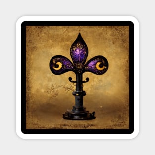 Purple and Gold Fleur De Lis Magnet