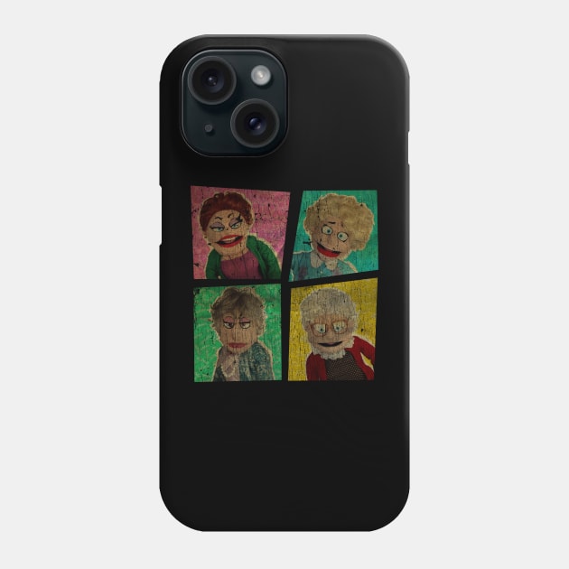 VINTAGE TEXTURE - GOLDEN GIRLS SHOW - A PUPPET PARODY copy Phone Case by pelere iwan