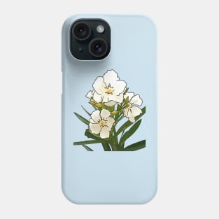 White Oleander Black Outline Art Case Phone Case