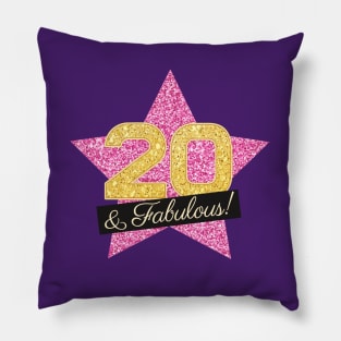 20th Birthday Gifts Women Fabulous - Pink Gold Pillow